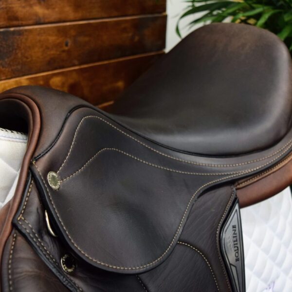 17″ Equiline Nick Skelton Jumping Saddle (2022) *Adjustable Blocks*Full Calf Leather* - Image 4